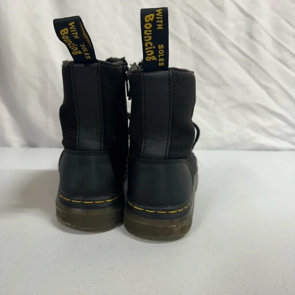 Dr. Martens Doc Combs J Black Canvas Lace-Up Boots Youth Size 2 US / 33 EU
